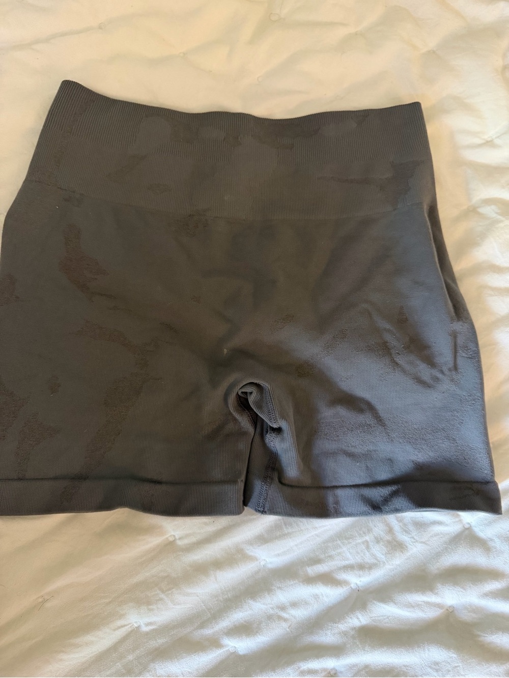 High-Waist Seamless Bike Shorts – Charcoal Gray